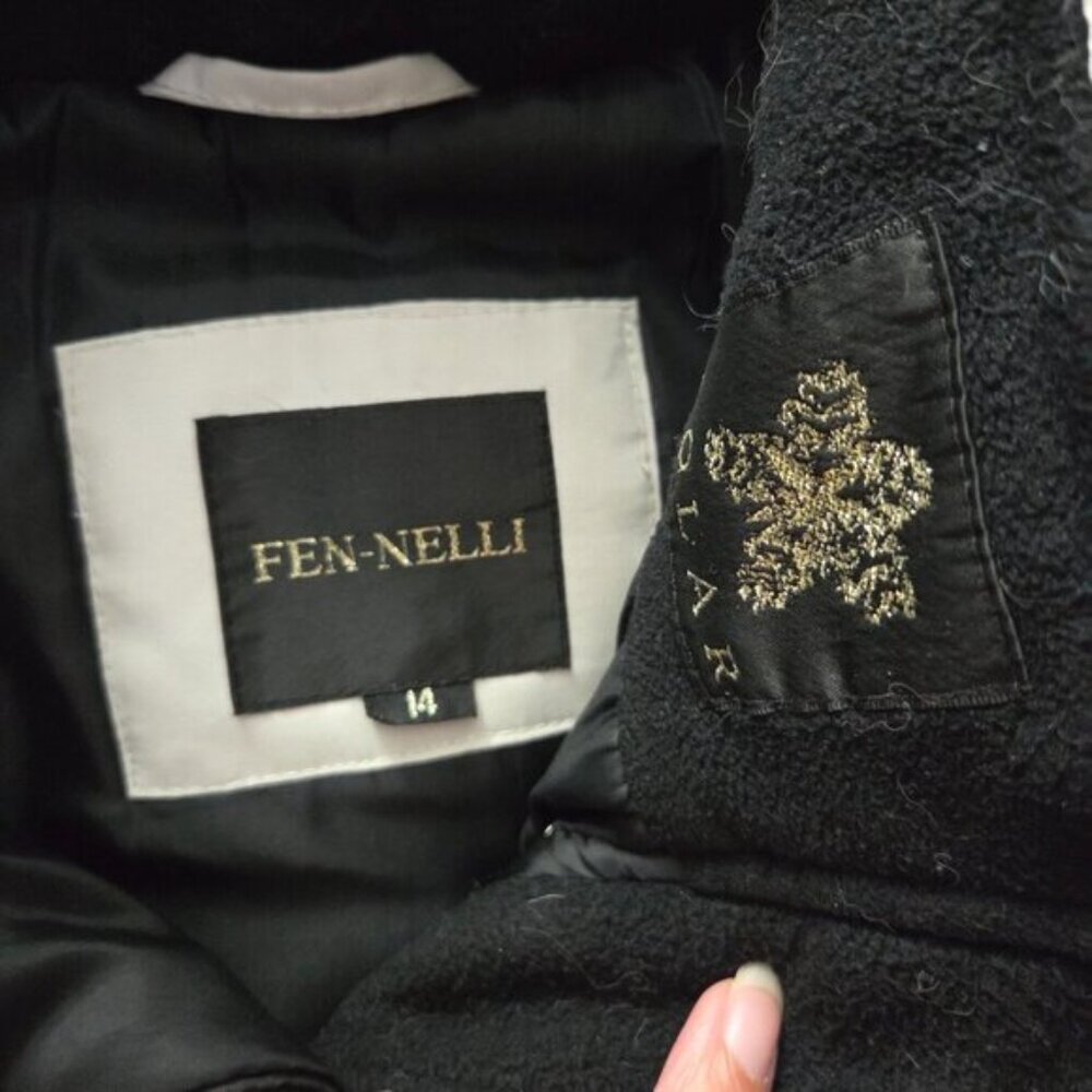Fen-Nelli White Winter Parka Genuine Fur Hood Size 14 - Picture 4 of 11